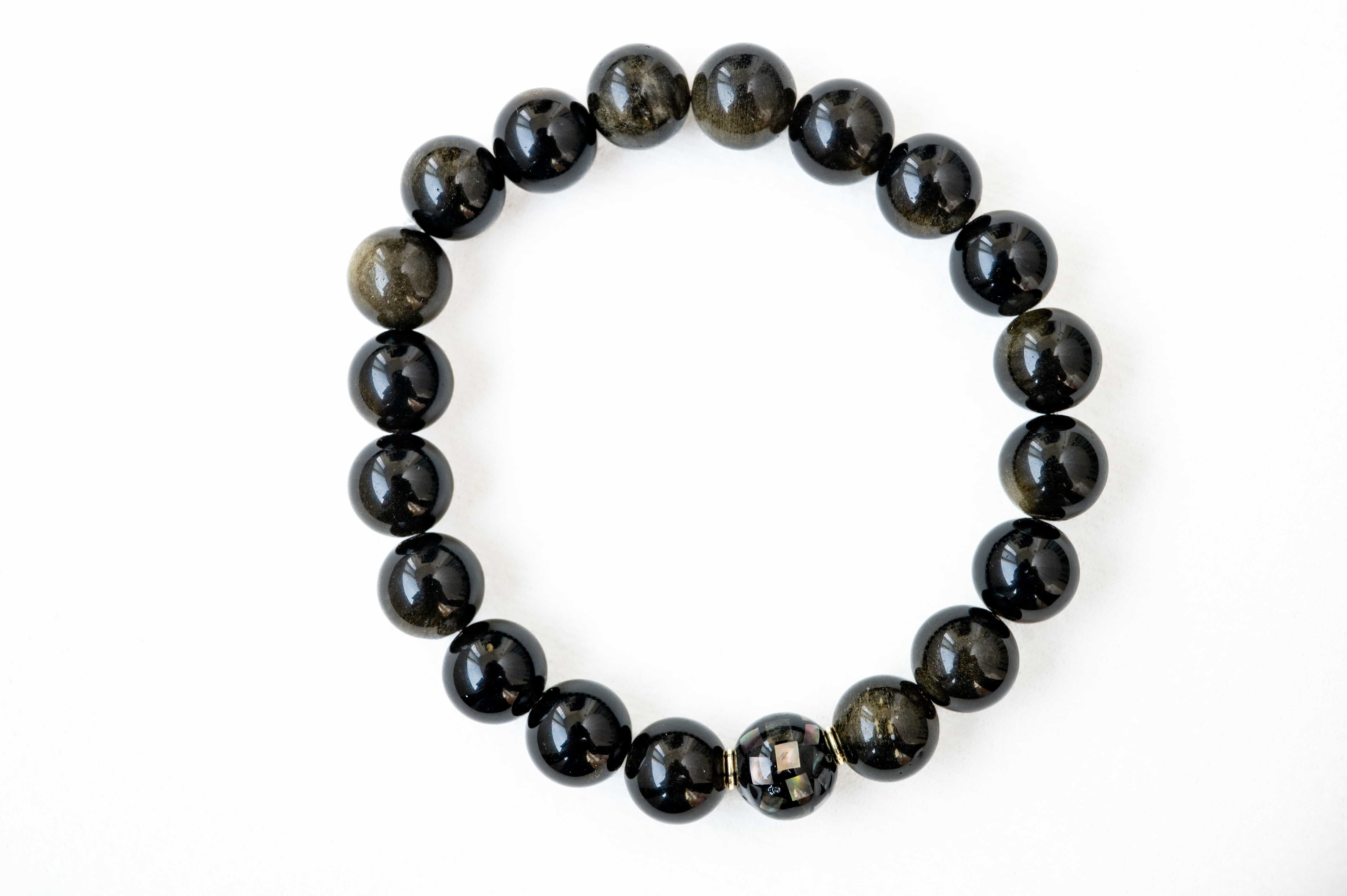 POSITIVE ENERGY Black Gold inspired Obsidian Bracelet