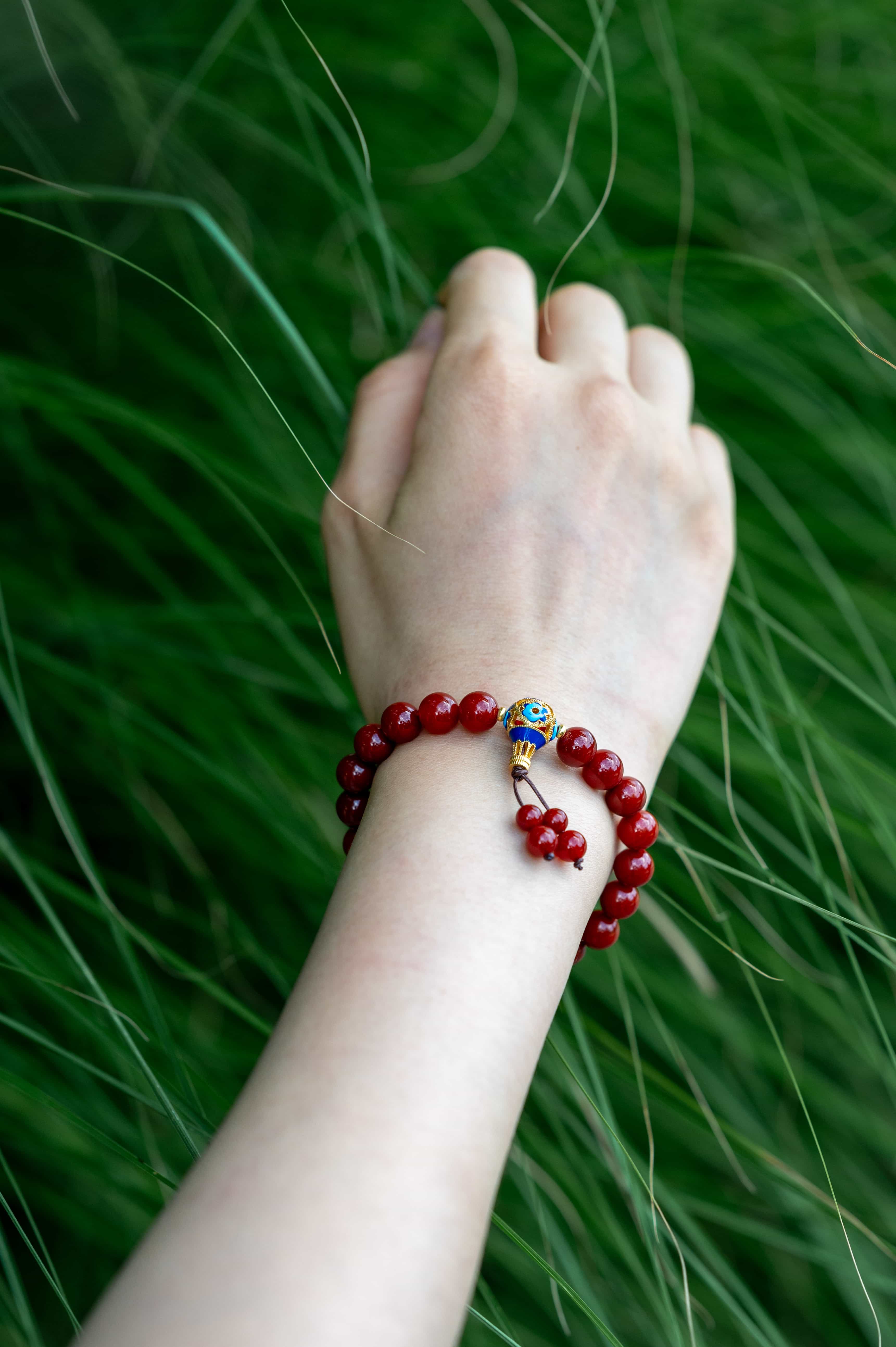 POSITIVE ENERGY South Red Agate and Blue Cloisonne Jasper-Inspired Bracelet