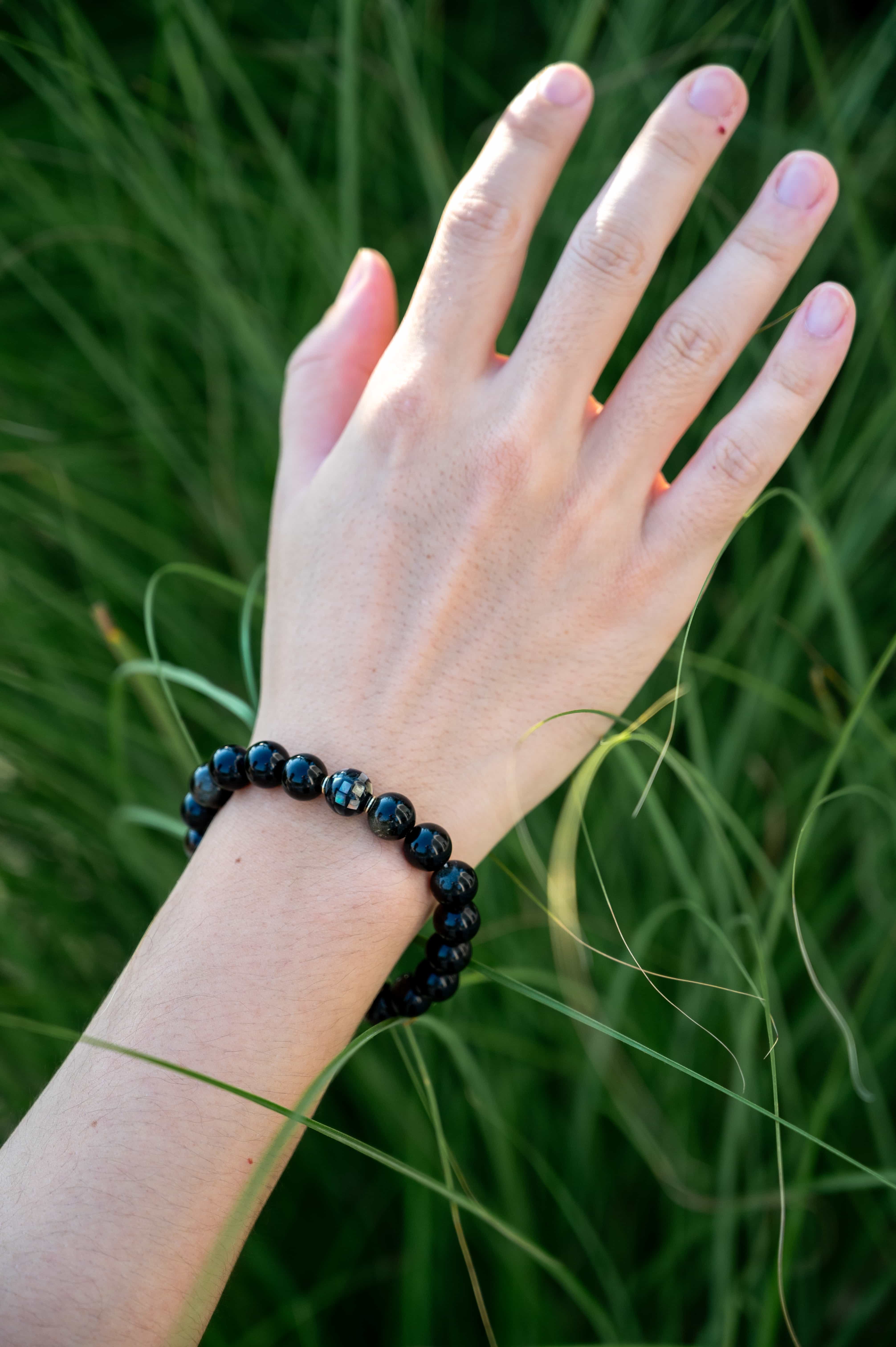 POSITIVE ENERGY Black Gold inspired Obsidian Bracelet