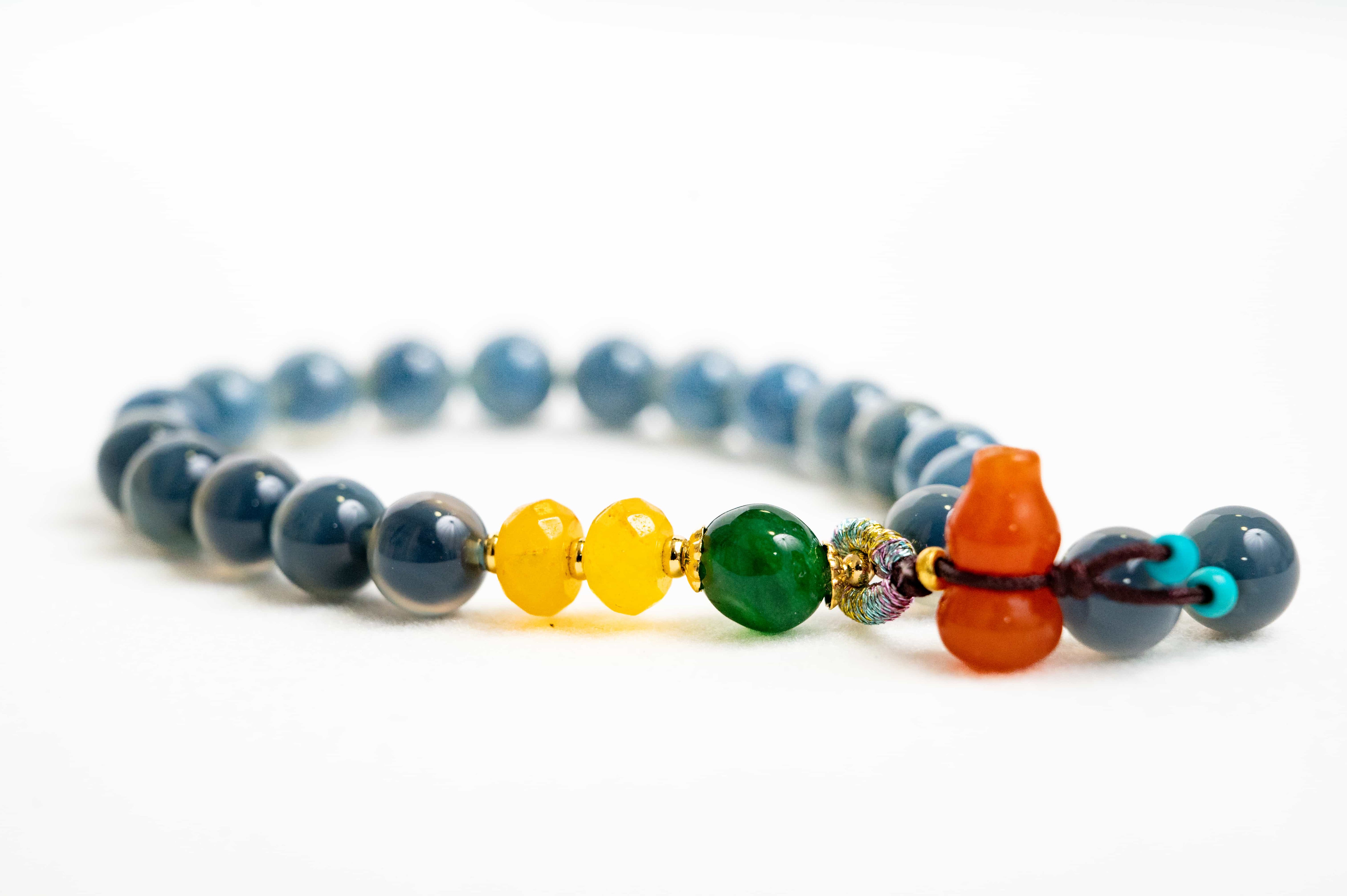 POSITIVE ENERGY Blue Agate & Topaz and Malaysian Jade inspired Bracelet