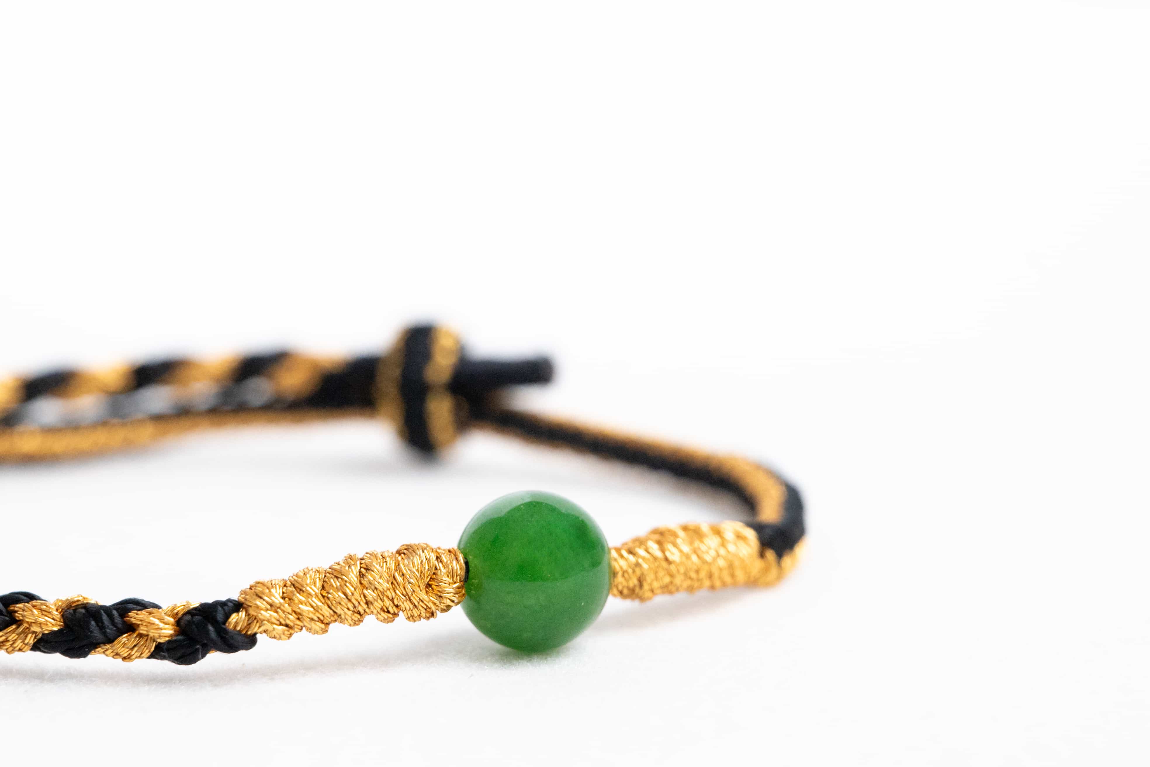 EARTH: Jasper Bead Black & Gold Braided Bracelet