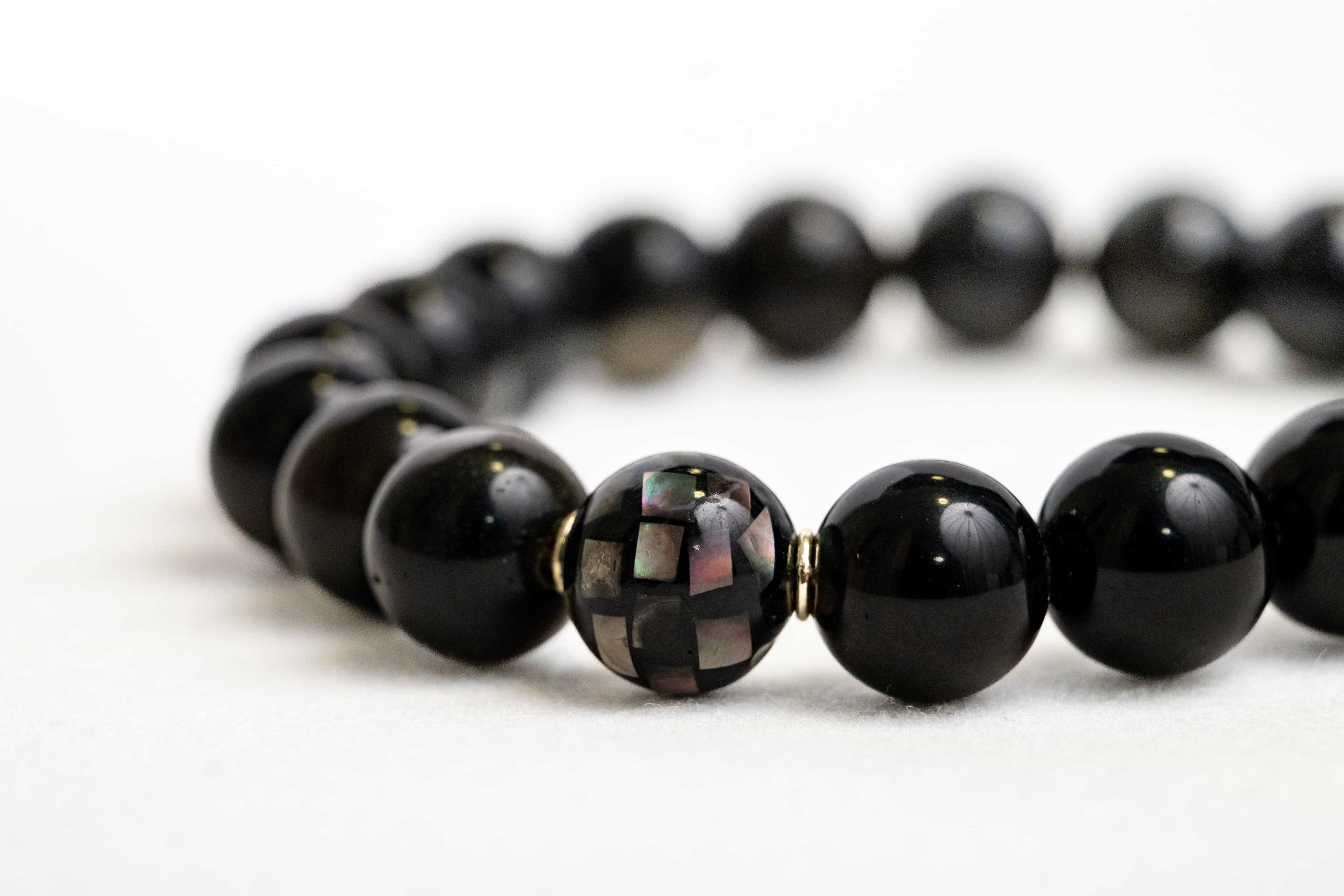 POSITIVE ENERGY Black Gold inspired Obsidian Bracelet