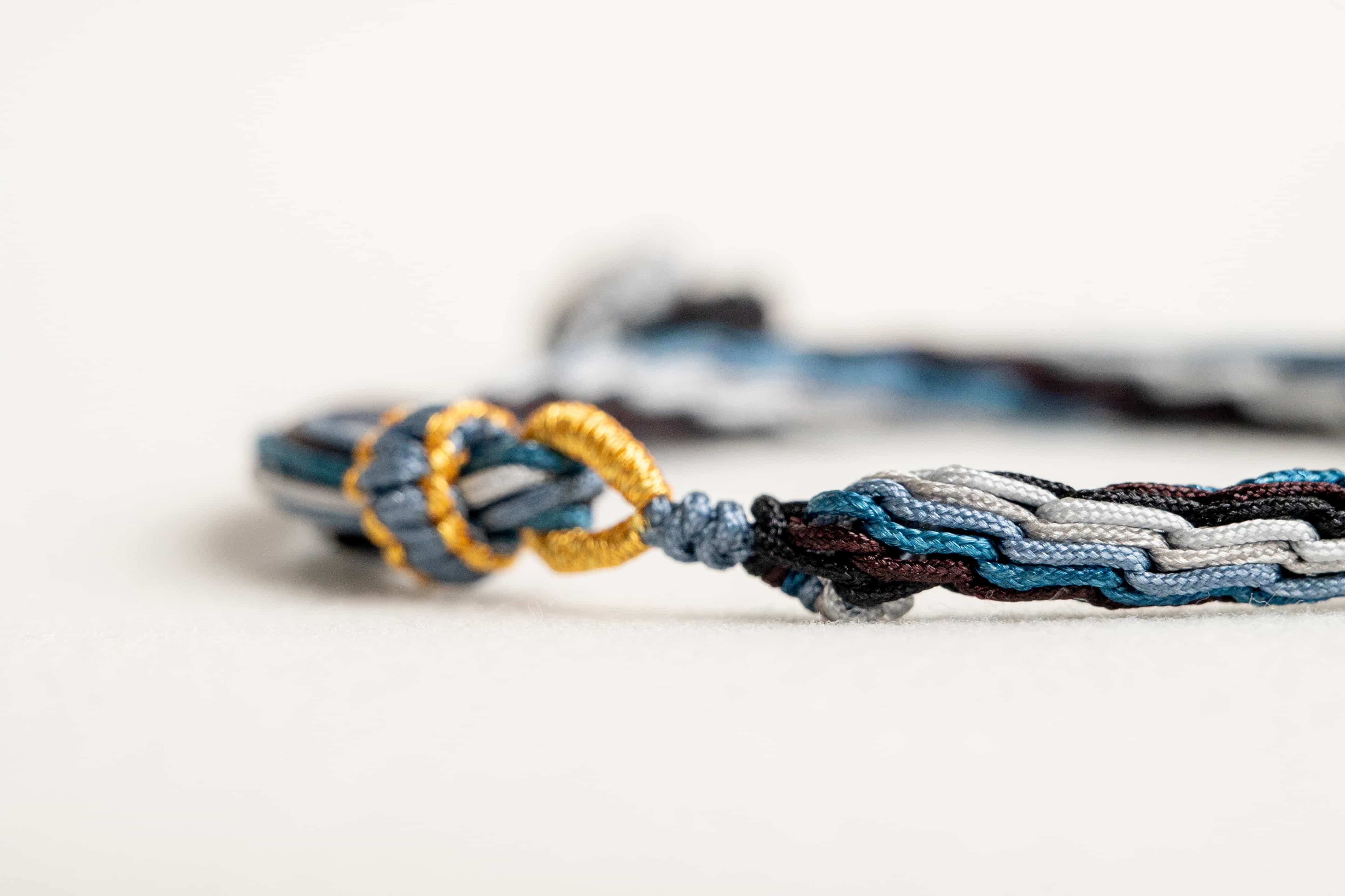 “MINOR COLD": Blue & White Handmade Braided Bracelet for Patience