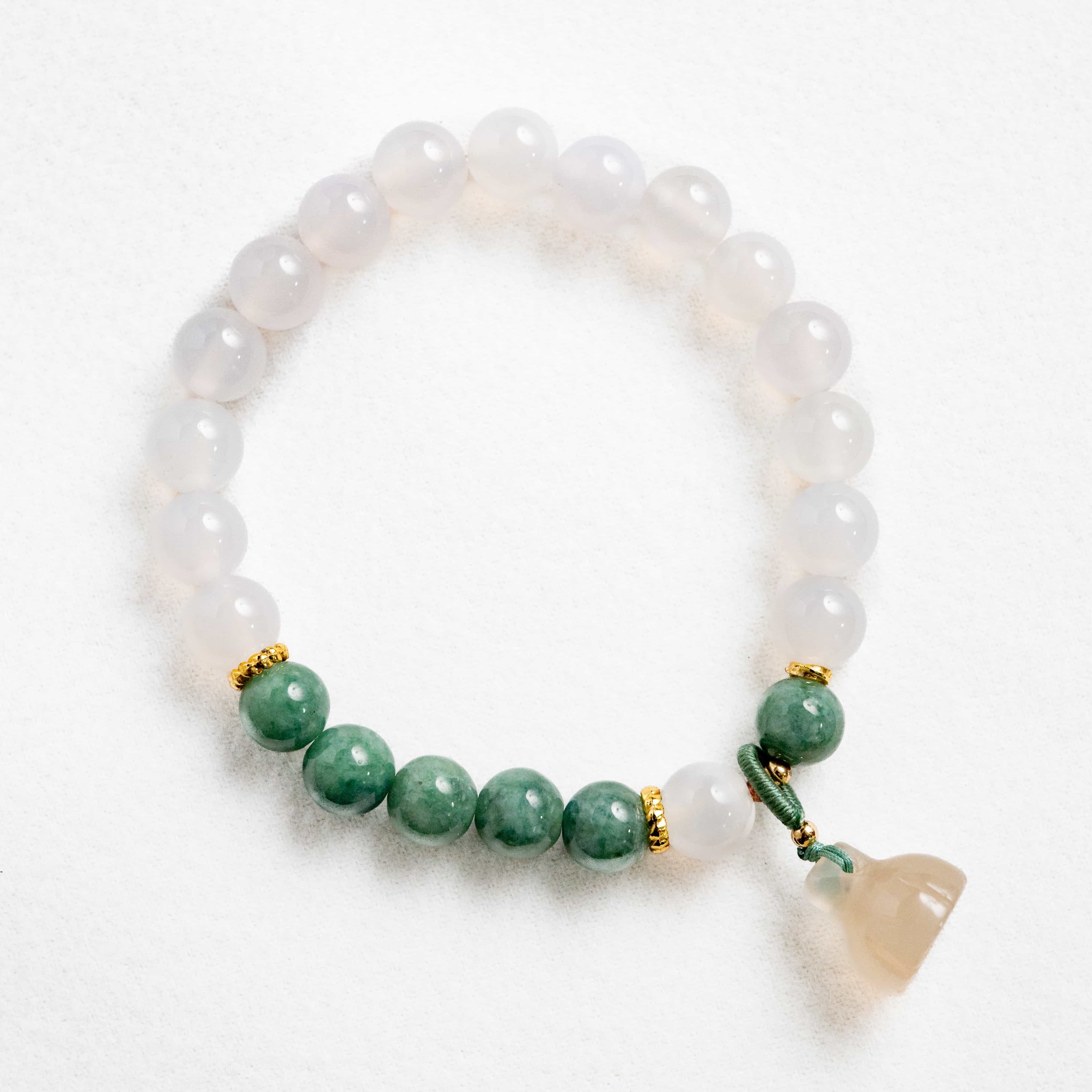 POSITIVE ENERGY White Agate Jade inspired Bracelet