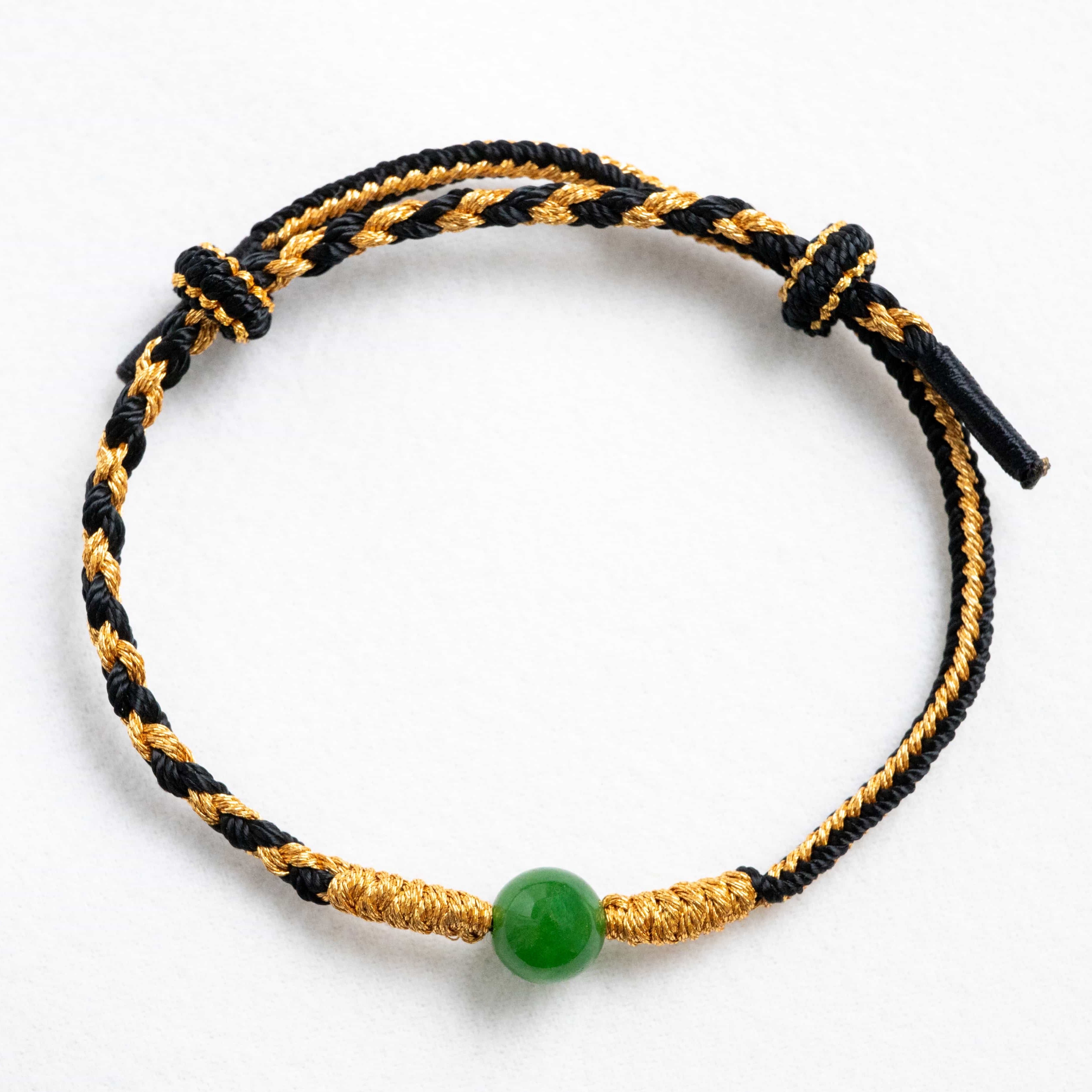 EARTH: Jasper Bead Black & Gold Braided Bracelet