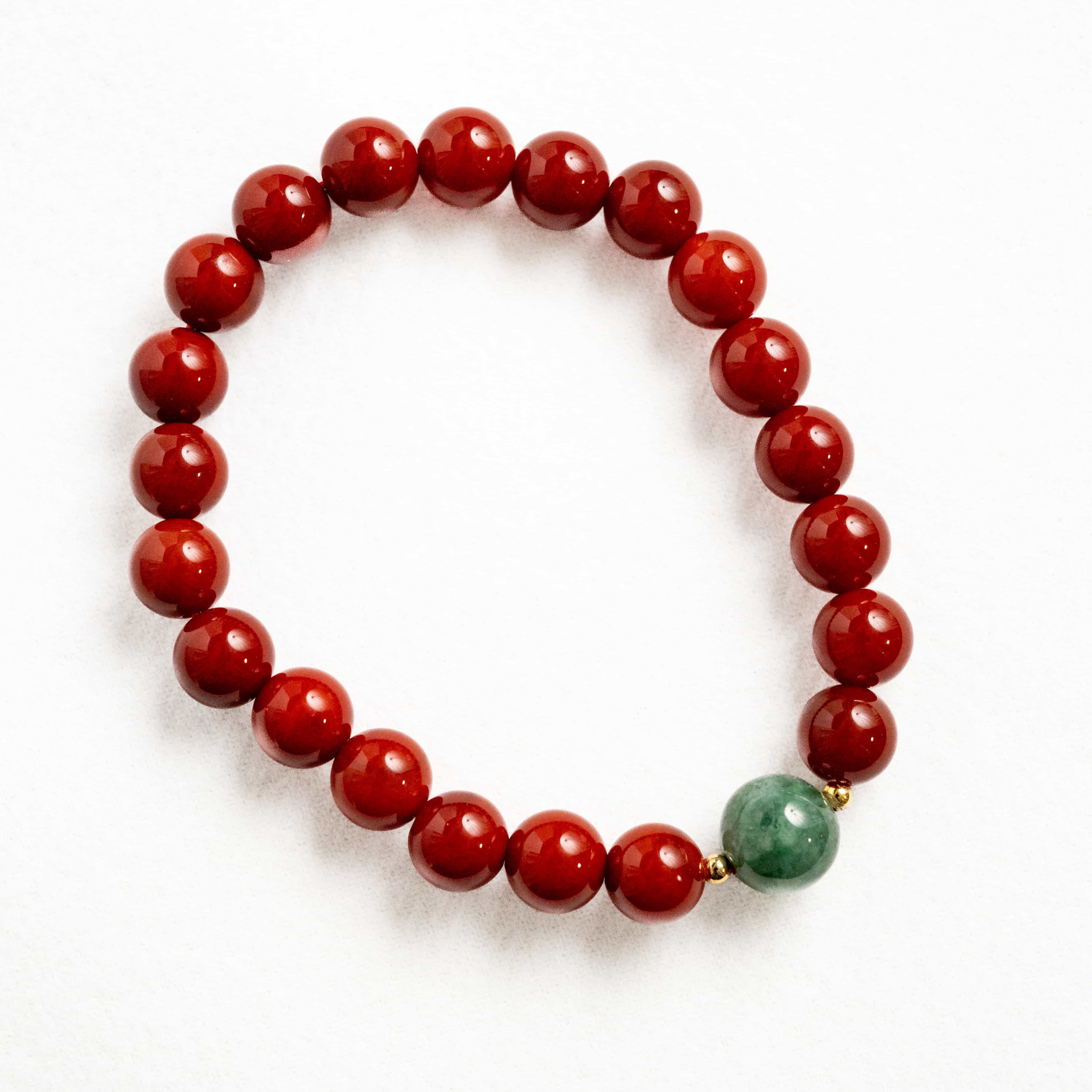 POSITIVE ENERGY South Red Agate and Jade bracelet