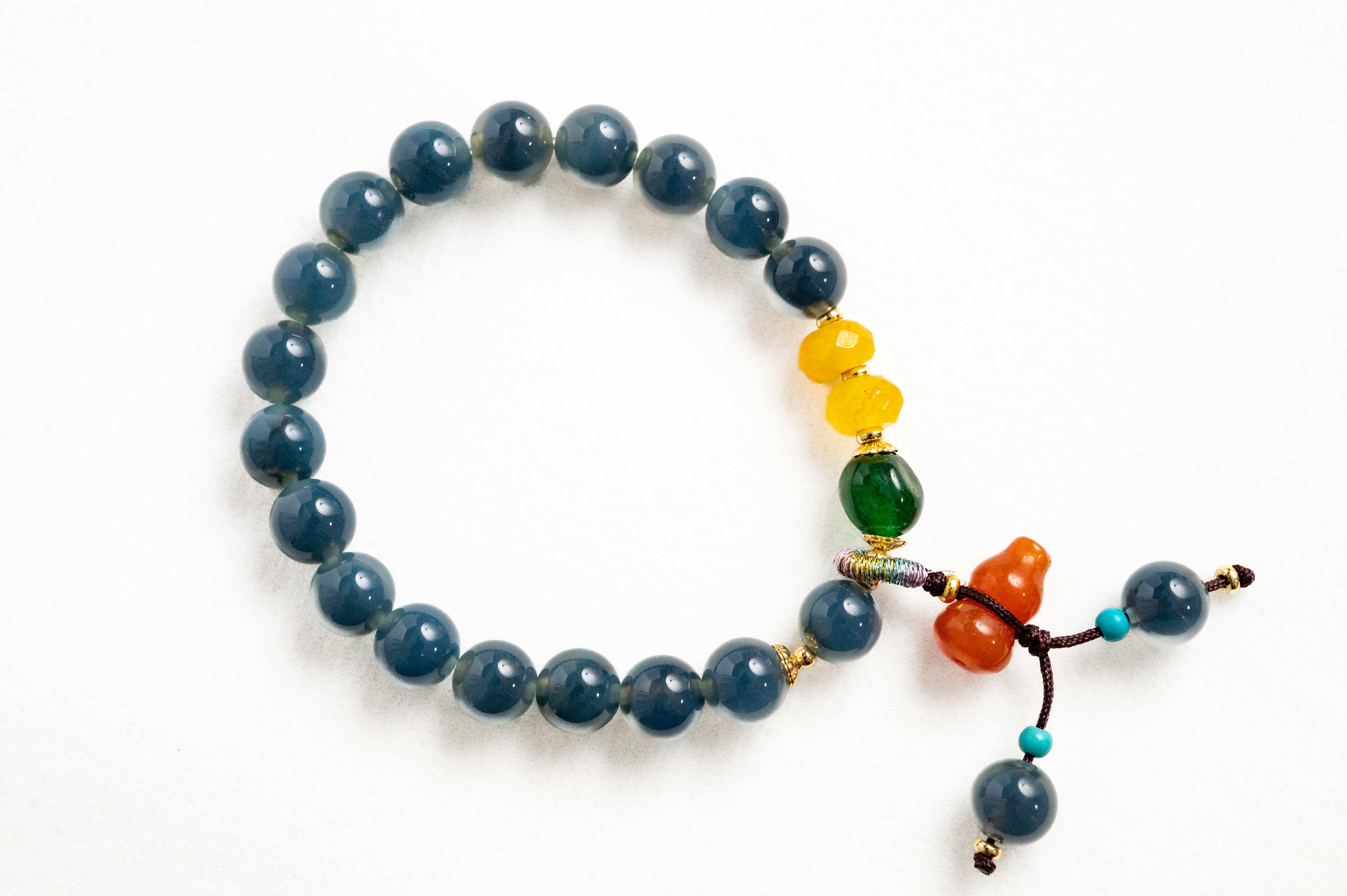 POSITIVE ENERGY Blue Agate & Topaz and Malaysian Jade inspired Bracelet